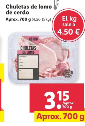 Lidl Chuletas de Lomo de Cerdo oferta