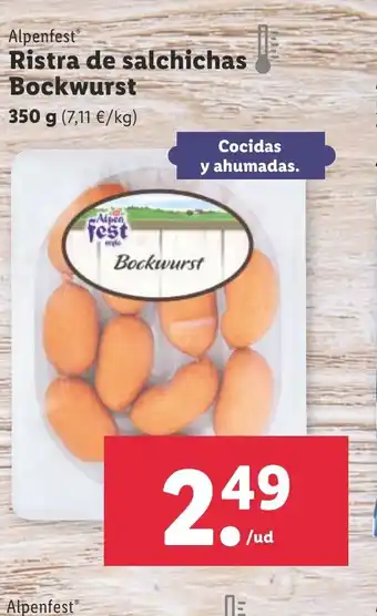 Lidl Ristra de Salchichas Bockwurst oferta