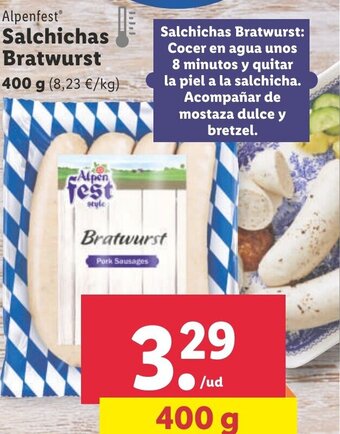 Lidl Salchichas Bratwurst oferta