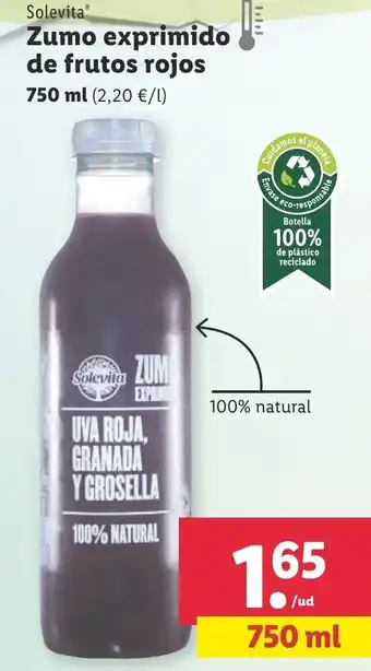 Lidl Zumo Exprimado de Frutos Rojos oferta