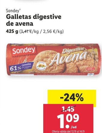 Lidl Galletas Digestive de Avena oferta