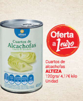 Supermercados Plaza Alteza Cuartos de alcachofas 120grs oferta