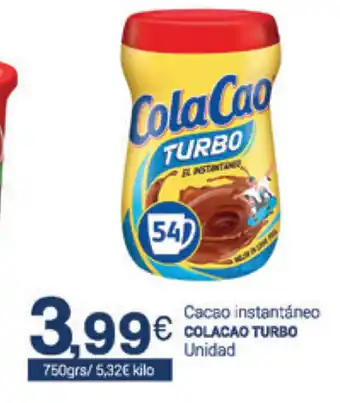 Supermercados Plaza Colacao Turbo Cacao instantáneo 750grs oferta