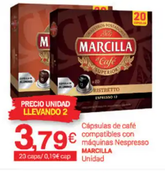 Supermercados Plaza Marcilla Cápsulas de cafè compatibles con máquinas Nespresso oferta