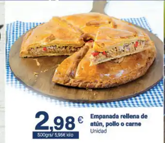 Supermercados Plaza Empanada rellena de atún, pollo o carne oferta