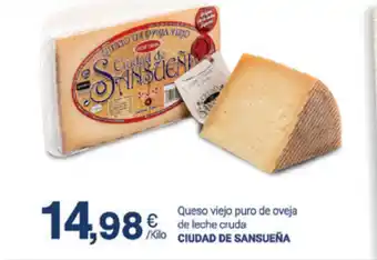 Supermercados Plaza Queso viejo puro de oveja de leche cruda ciudad de sansueña oferta