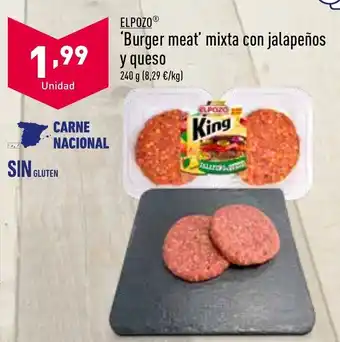 ALDI "Burger Meat" Mixta con Jalapeños y Queso oferta