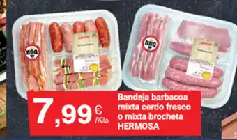 Supermercados Plaza Bandeja barbacoa mixta cerdo fresco o mista brocheta hermosa oferta