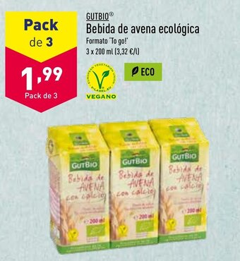 ALDI Gutbio Bebida de Avena Ecológica oferta