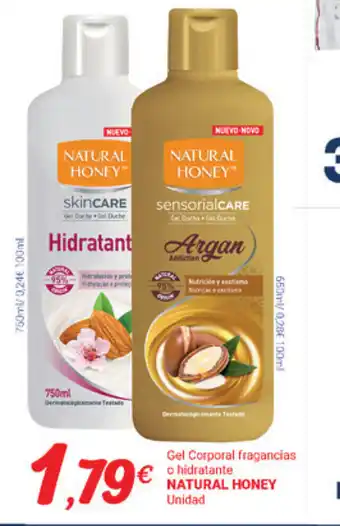 Supermercados Plaza Natural Honey Gel Corporal fragancias o hidralante oferta
