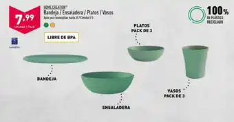 ALDI Bandeja/ Ensaladera/ Platos/ Vasos oferta
