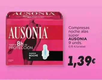 Supermercados Piedra Compresas Noche Alas Súper Ausonia oferta