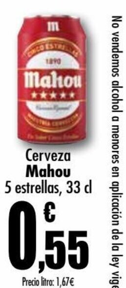 UDACO Mahou Cerveza oferta