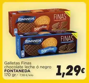 Supermercados Piedra Fontaneda Galletas Finas Chocolate Leche ó Negro 170gr oferta