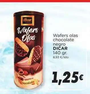 Supermercados Piedra Dicar Wafers Olas Chocolate Negro oferta