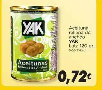 Supermercados Piedra Yak* Aceituna Rellena De Anchoa 120gr oferta