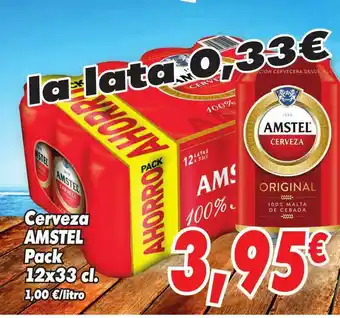 Supermercados Piedra Cerveza Amstel Pack 12x33cl oferta