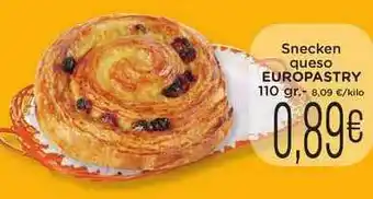 Supermercados Piedra Europastry Snecken Queso 110gr oferta