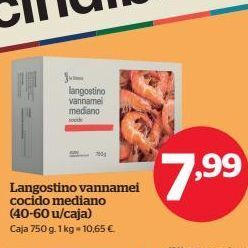 La Sirena Langostino vannamei cocido mediano oferta