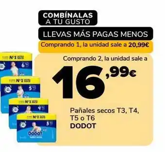 Supeco Pañales secos t3 t4 t5 o t6 dodot oferta