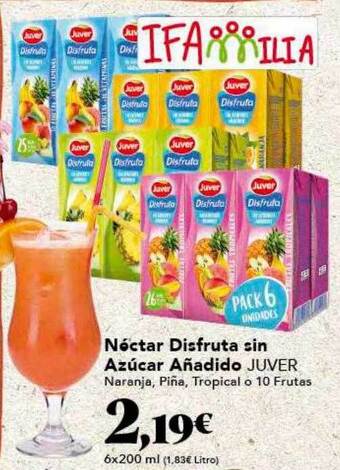 Gadis Néctar disfruta sin azúcar añadido juver oferta