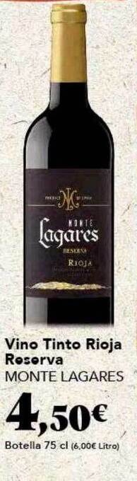 Gadis Vino tinto rioja reserva monte lagares oferta
