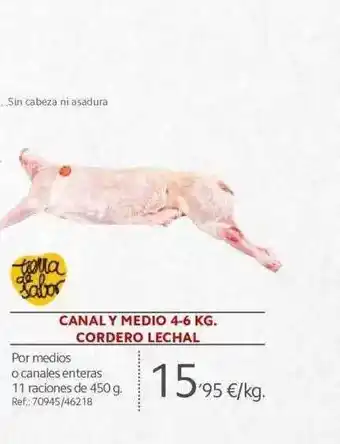 Makro Canal y medio cordero lechal oferta