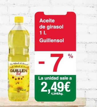 Spar La Palma Aceite de girasol guillensol oferta