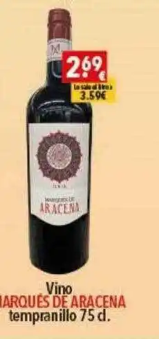 Supermercados Extremadura Vino marqués de aracena tempranillo oferta