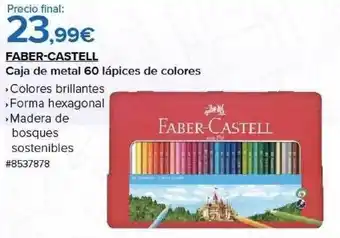 Costco Caja de metal 60 lápices de colores faber-castell oferta