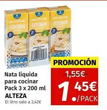 Maskom Supermercados Nata liquida para cocinar alteza oferta