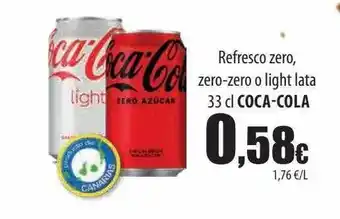 Spar Tenerife Refresco zero zero-zero o light lata coca-cola oferta