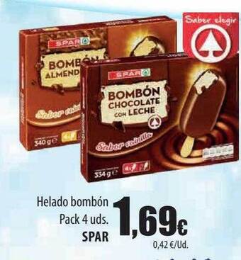 Spar Tenerife Helado bombón pack 4 spar oferta
