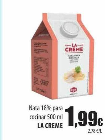 Spar Tenerife Nata 18% para cocinar la creme oferta