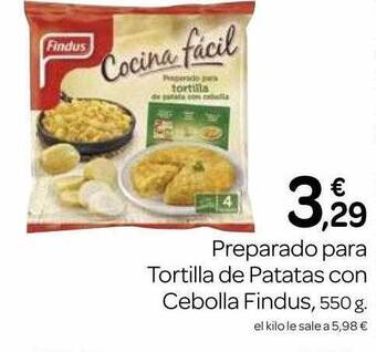 Supermercados El Jamón Preparado para tortilla de patatas con cebolla findus oferta