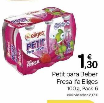 Supermercados El Jamón Petit para beber fresa ifa eliges pack-6 oferta