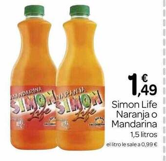 Supermercados El Jamón Simon life naranja o mandarina oferta