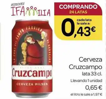 Supermercados El Jamón Cerveza cruzcampo lata oferta