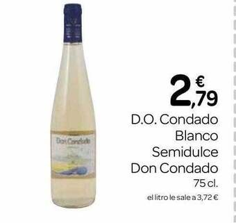 Supermercados El Jamón D.o. condado blanco semidulce don condado oferta