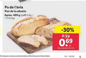 Lidl Pan de la abuela oferta