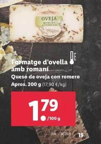 Lidl Queso de oveja con romero oferta