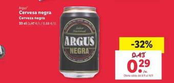 Lidl Argus cerveza negra oferta
