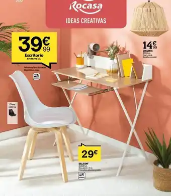 Rocasa Otros colores 39€ escritorio 87x45x90 cm. melamina y fibras de madera. disponible en negra. mminile ideas creativas 29€ oferta