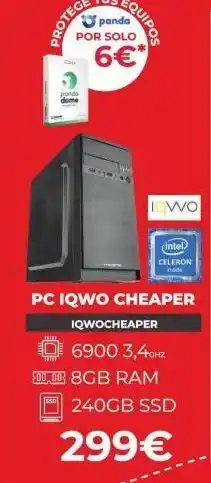 Computer Store Ssd ponda dome 6€* iowo (intel) celeron niide pc iqwo cheaper iqwocheaper 6900 3,4ghz 500,00 8gb ram 240gb ssd 299€ oferta
