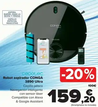 Carrefour Cecotec robot aspirador conga 3890 ultra oferta