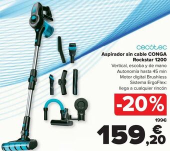Carrefour Cecotec aspirador sin cable conga rockstar 1200 oferta