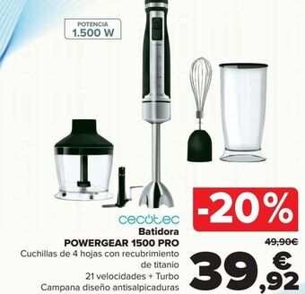 Carrefour Cecotec batidora powergear 1500 pro oferta