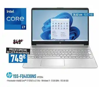Beep Intel core i7 hp 15s-fq4039ns oferta
