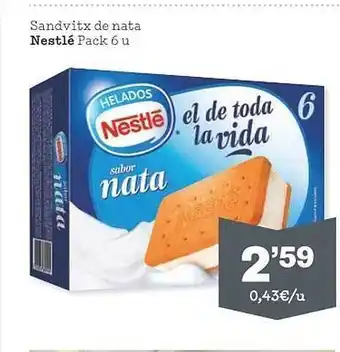 Sorli Sandvitx de nata nestlé oferta