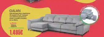 OKSofas Galan sofá de pata alta y deslizante ok system plus oferta